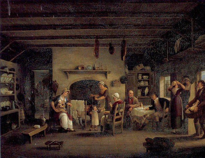 Mulvany, John George Cottage Interior France oil painting art